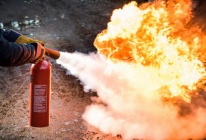 demonstrate first attack firefighting equipment